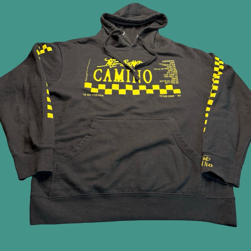The Band Camino Hoodie Medium Black 2021 Self Titled Album Tracklist Graphic